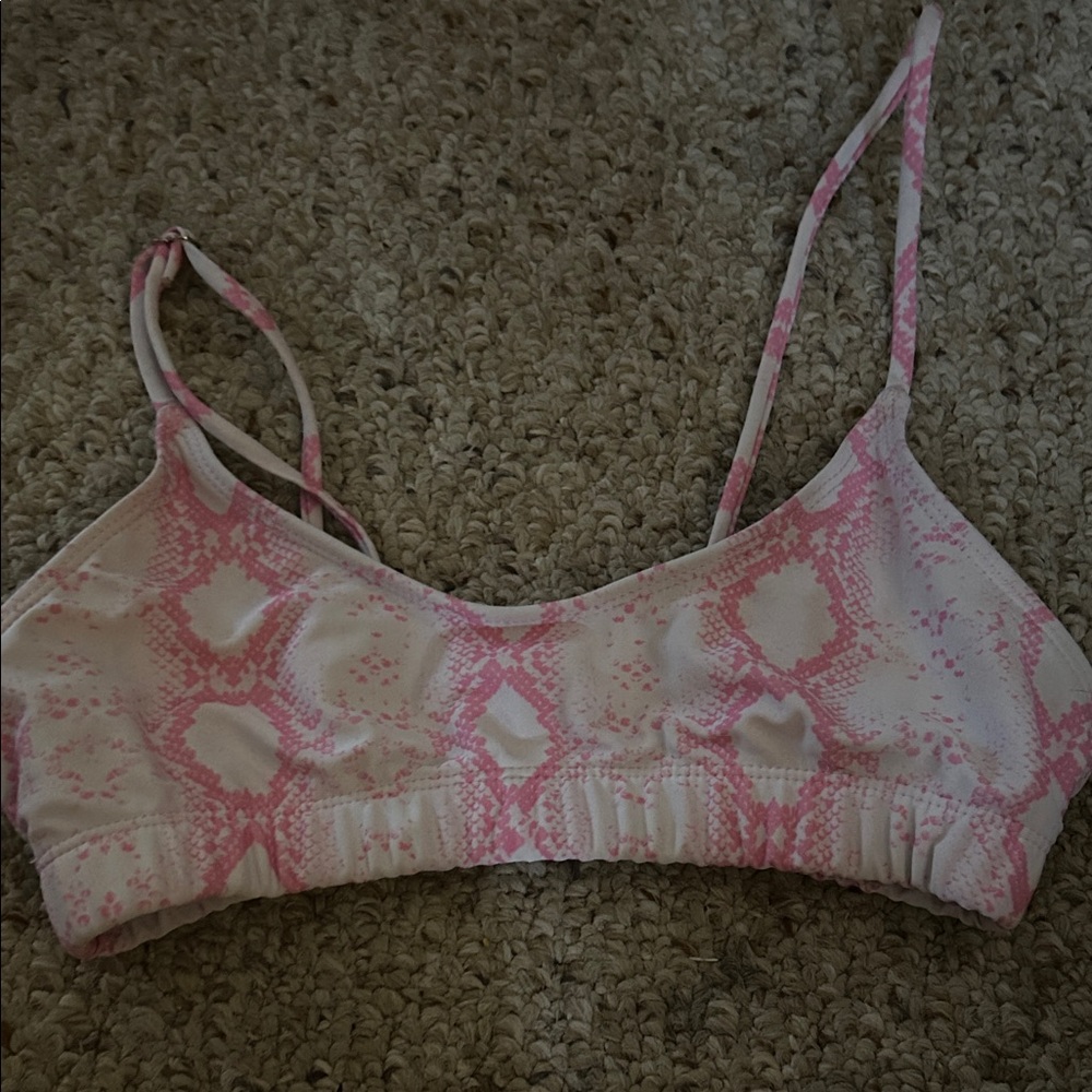SHEIN Pink Patterned Bikini Top